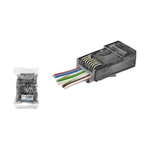 Cat6 Ez Rj45 Konnektör - 100 Adet Siyah / Ekonomik Poşet Paket Nd2410 Evimdeyokyok