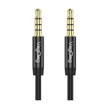 3.5mm Jack Trrs Hi-fi Örgülü Aux Mikrofon Ve Ses Kablosu 3 Metre