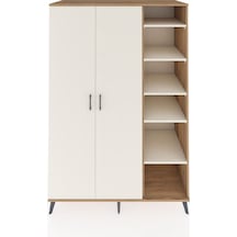 Kronos Dolap 7 Raflı 2 Kapaklı Tek Askılı 132x59x195 Çam-aytaşı/aytaşı Aytası/aytası