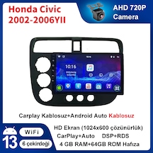 Honda Civic 2002-2006yıl 4gb Ram 64gb Rom Multimedya
