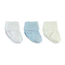 Civil Baby Erkek Bebek 3'lü Çorap Set 0-6 Ay Mavi