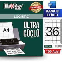 Herboy Hb-1453 45 X 30 Mm A4 Baskılı Laser Etiket 100 Adet