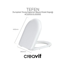 Creavit Tefen Duroplast Yavaş Kapanan Klozet Kapağı KC2203.01.0000E