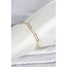 Cm 14k Gold Renk Kalın Ataç Zincir Model Kadın Bileklik Altın