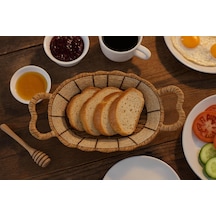 Oval Hasır Ekmek Sepeti-27cm X18 Cm X 7 Cm Beyaz - Kahverengi
