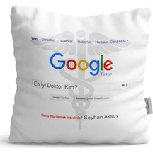 Kişiye Özel Google En Iyi Doktor Beyaz Saten Yastık - 1