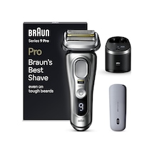 Braun Series 9 Pro Premium Elektrikli Tıraş Makinesi, 4+1 Tıraş Başlığıyla, Erkek Elektrikli Tıraş Makinesi, Prolift Düzeltici, Powercase, 5'i 1 Arada Temizleme İstasyonu, Almanya'da Üretilmiştir, Islak Ve Kuru, 9497cc, Gümüş