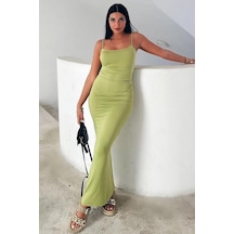 Madmext Yeşil Uzun Asklı Basic Elbise Mg1852-yeşil