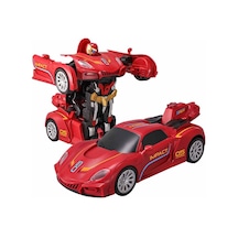 Transforming Robot Racer Uzaktan Kumandalı Sesli Ve Işıklı Robotlar 06544 Kırmızı Çok Renkli