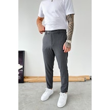 Koyu Gri Basic Regular Fit Kumaş Pantolon