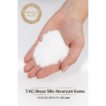 3 Kg Beyaz Silis Akvaryum Kumu 0.5 Mm İnce Taneli Doğal Akvaryum Kumu Tatlı Su Ve Bitkili Akvaryum İçin