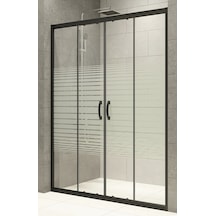 Durul Duşakabin Ön Cephe Siyah 5mm Çizgili Yükseklik 190 Cm Siyah