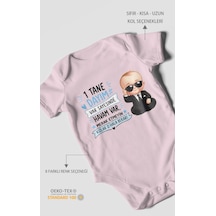 Morivokids Dayıya Ve Halaya Özel Kısa Kollu Bebek Body %100 Pamuk Bebe Pembe