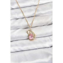 Mey İthalat 316l Çelik Zincir Gold Renk Pembe Kuğu Model Zirkon Taşlı Kadın Kolye - Özel Seri Meyeb697376b44388c07cd509df58 altın