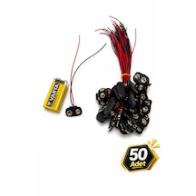 Pil Soketi 9v Pil Başlığı Bağlantı Kablosu Jack Battery Connector 50 Adet