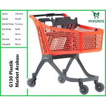 G130 Plastik Market Alışveriş Arabası 130 Litre Turuncu