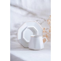 Acar Elara Gold 6 Kişilik Kahve Fincanı Takımı - 90 Ml Beyaz