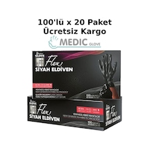 Reflex Flex Pudrasız Siyah Tpe Eldiven 100'lü x 20 Kutu