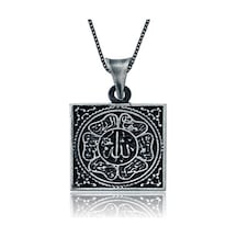 Gümüş Allah Yazılı Kadın Kolye (551161818)