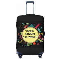 Dünya Çapında Seyahat Bavul Kılıfı Macera Seyahat İllüstrasyon Seyahat Koruyucu Tatil Faydalı Bagaj Aksesuarları