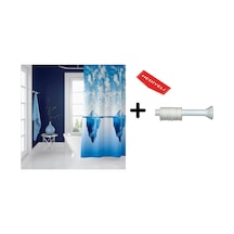 Banyo Duş Perdesi 5322 120x200 Perde Borusu Askı Aparatı 90x130 Hediyeli Çok Renkli