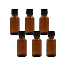 6 Adet Amber Cam Esansiyel Yağ Şişesi, Orifis Azaltıcı Ve Siyah Kapaklı Boş Kozmetik Parfüm Aromaterapi Saklama Kabı Vial Saksılar Taşınabilir Doldurulabilir Boyut 20 Ml / 7,4 Oz