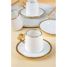 Acar Arwen 6 Kişilik Porselen 90 Ml Kahve Fincanı Takımı 0157 Beyaz