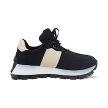 Gdt Ayakkabı Siyah Renk Bağcıklı Düz Taban Kadın Sneakers