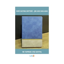 Mavi Gold Detaylı Kaliteli Termo Deri Hatıra Defteri 21 Cm X 15 Cm 96 Yaprak Çok Renkli