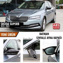 Skoda Superb Yarasa Ayna Kapağı Abs Plastik Batman Piano Black Ba