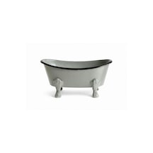 Dekoratif Metal Sabunluk Vintage Küvet Tasarım Banyo Sabunluk Banyo Lavabo Dekoru Açık Gri