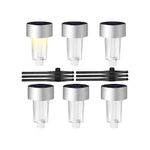 Pm-26961 Metal Gövdeli Dc 5v Gün Işığı Solar Balkon-havuz-bahçe Lambası 6'lı Paket