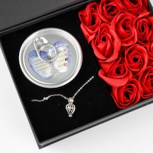 Mobgift Sevgiliye Özel Kutulu Gül Dolu İstiridye İnci Kolye Mobgift Sevgiliye Özel Kutulu Gül Dolu İstiridye İnci Kolye
