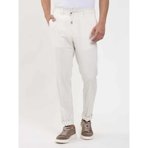 Dufy Bej Erkek Slim Fit Çizgili Pantolon - 104915-bej Bej