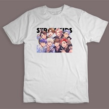 Stoned&Fame Stray Kids K-pop Müzik Grubu Baskılı Unisex %100 Pamuk Beyaz T-shirt Beyaz