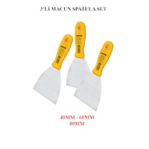 Sgs Profesyonel 3'lü Macun Spatula Set Sarı