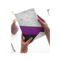 Mermer Defter Çizgili Mor 17x24cm Genel