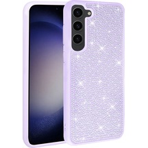 More Tr Galaxy S23 Uyumlu Parlak Taşlı Tasarım Mtr Ston Kılıf-lila