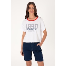 U.S. Polo Assn. Kadın Beyaz Bisiklet Yaka Tişört 50299732-VR013
