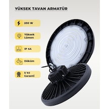 Yüksek Tavan Armatür 200w - 4000k Günışığı Gri