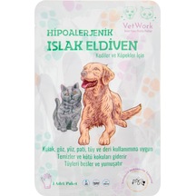 Vetworkk Hipoalerjenik Islak Kedi Köpek Eldiveni - Beyaz - 18 Cm