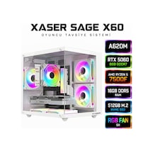 Xaser Sage X60 R5-7500F 16 GB 512 GB M.2 NVMe SSD 8 GB RTX5060 Free Dos Masaüstü Oyuncu Bilgisayarı