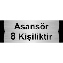 Asansör 8 Kişiliktir 7x20cm Gümüş Renk Metal Yönlendirme Levhası