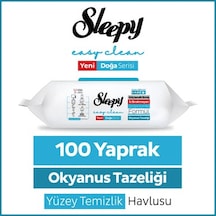 Şeylişeyler - Sleepy Okyanus Yüzey Temizlik Havlusu 100 Yaprak 3 Paket beyaz