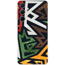Samsung Galaxy A36 İle Uyumlu Soyut Grafiti Baskılı Kamera Korumalı Şeffaf Kılıf Şeffaf