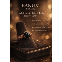 Doğal Şahin Gözü Taşlı El İşi Tasarım Bakır Yüzük Diğer