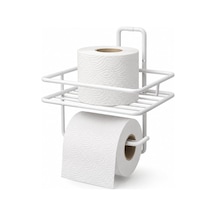 Yapışkanlı Beyaz Tuvalet Kağıtlığı, Yedek Rulo Hazneli Wc Kağıtlık, Duvar Tipi Banyo Tuvalet Kağıdı Askısı, Delmeden Kolay Kurulumlu Banyo Düzenleyici Diğer