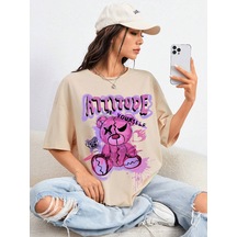 Noıssey Karikatür Ve Grafik Tasarım Oversize T-shirt Cartoon/letter Serisi Kod763 Çok Renkli