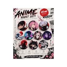 Kawaii Anime Rozet Seti 10'lu 44 Mm İğneli Rozet Anime Japon Karakter Rozetleri Çanta Ceket Aksesuar Diğer