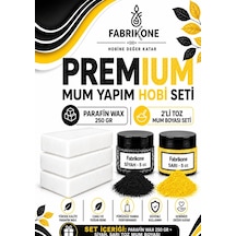 Premium Mum Yapım Hobi Seti - Parafin Wax 250 Gr - 2'li Toz Mum Boyası Seti - Siyah, Sarı Bkfabpw2502ssr Karışık